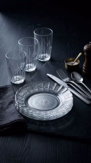 Aparelho de Jantar 30 Peças com Pratos, Copos e Talheres Inox