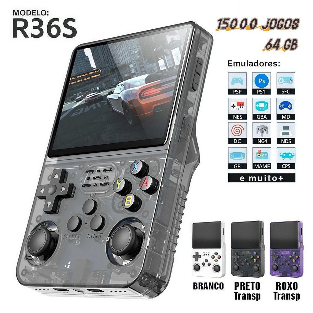 Console Portátil R36S + 15.000 Jogos