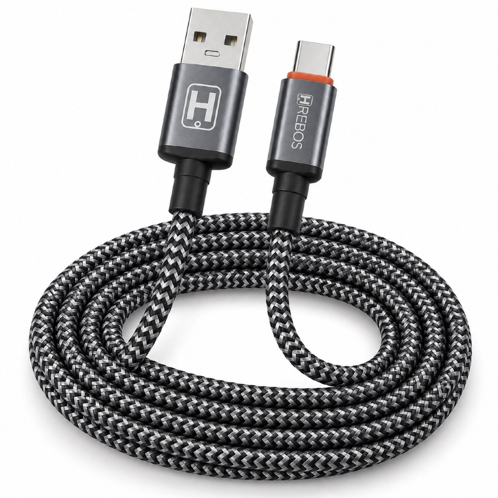Cabo USB Tipo C 3m Reforçado Nylon Carga Rápida