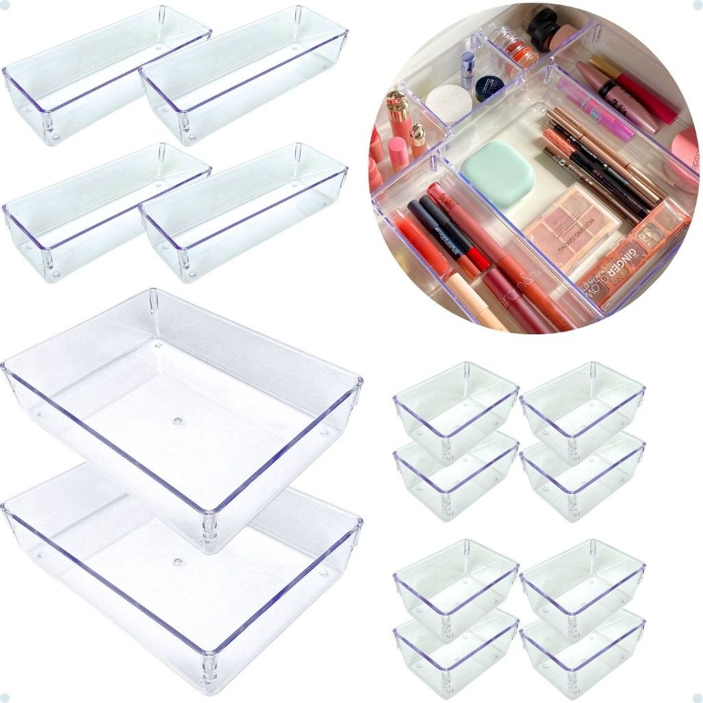 Kit com 14 Organizadores de Gaveta Modular