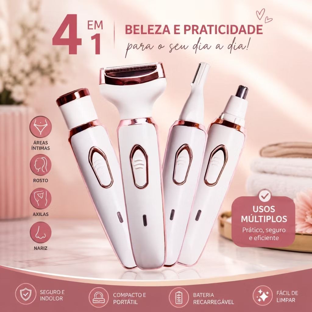 Barbeador Elétrico 4 em 1 para Mulheres