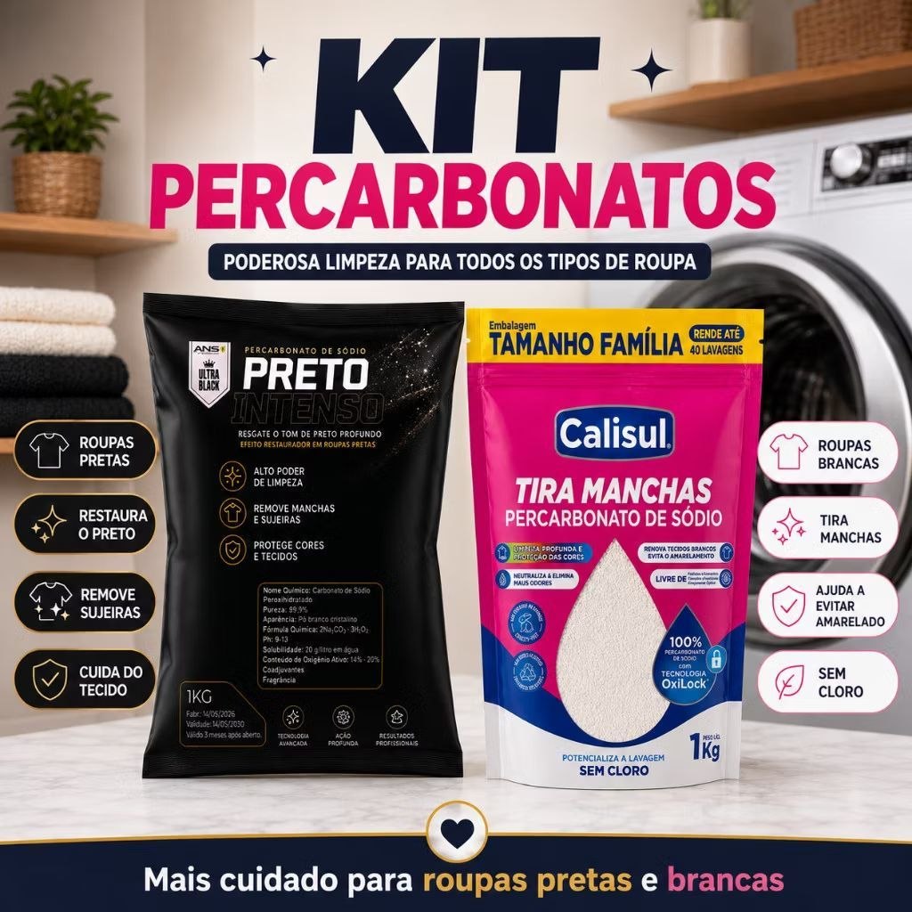 Kit Percarbonato Calisul 1kg + Preto Intenso ANS 1kg