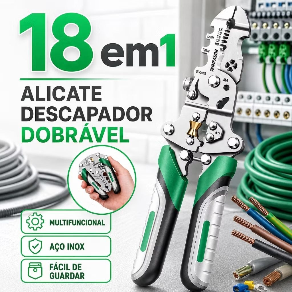 Alicate Decapador Multiuso 18 em 1 KINETX