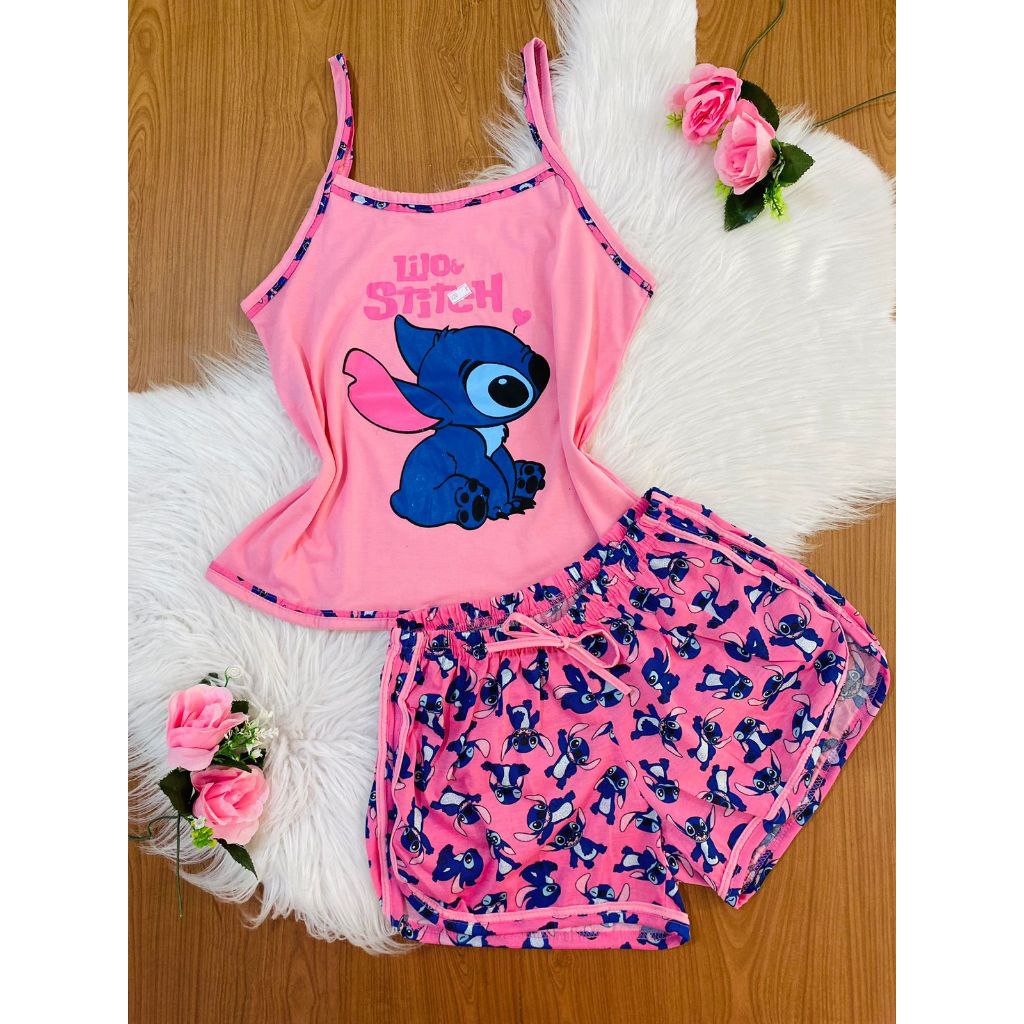 Pijama Baby Doll Infantil Lilo Stitch