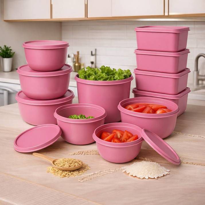 Kit 15 potes plásticos herméticos para cozinha