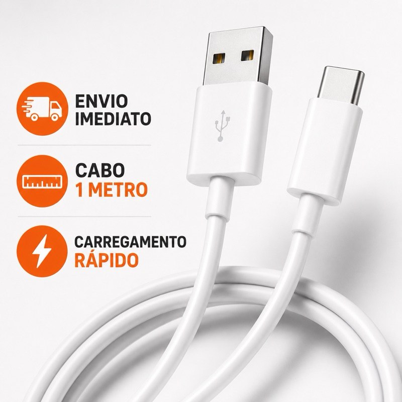 Cabo USB Tipo C Reforçado 1 m