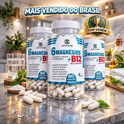 6 Magnésios + Vitamina B12 Metilcobalamina 60 Cápsulas