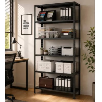 Estante de Aço Dupla Gobi com 6 Bandejas 90cm Preta