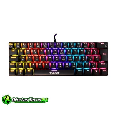 Teclado Mecanico TGT Sherman V3 C1, Rainbow, ABNT2, Switch Marrom, Preto, TGT-SHRC-BR01