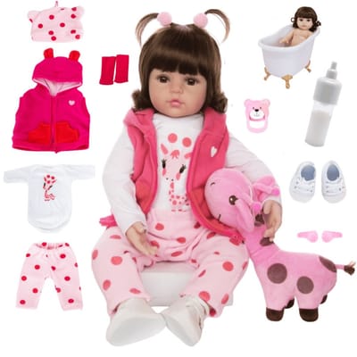 Boneca Bebê Reborn Girafinha Luxo