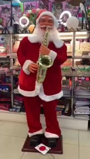 Papai Noel Com Musica Instrumental Saxofone com Movimentos 1.60 Metros sensor de presença