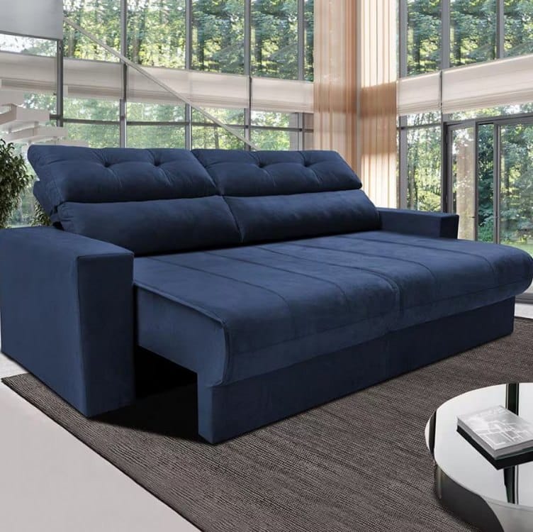 Sofá 3 Lugares Clean Retrátil e Reclinável 190cm