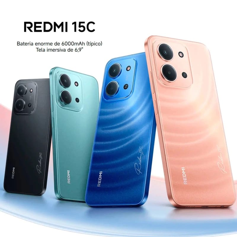 Xiaomi Redmi 15C Dual SIM 128GB/256GB 4GB/8GB RAM Tela 6,9" 6000mAh
