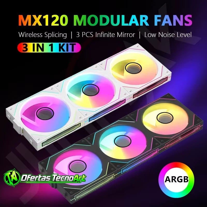 3 fans Jumpeak Mx120, normais e reversas