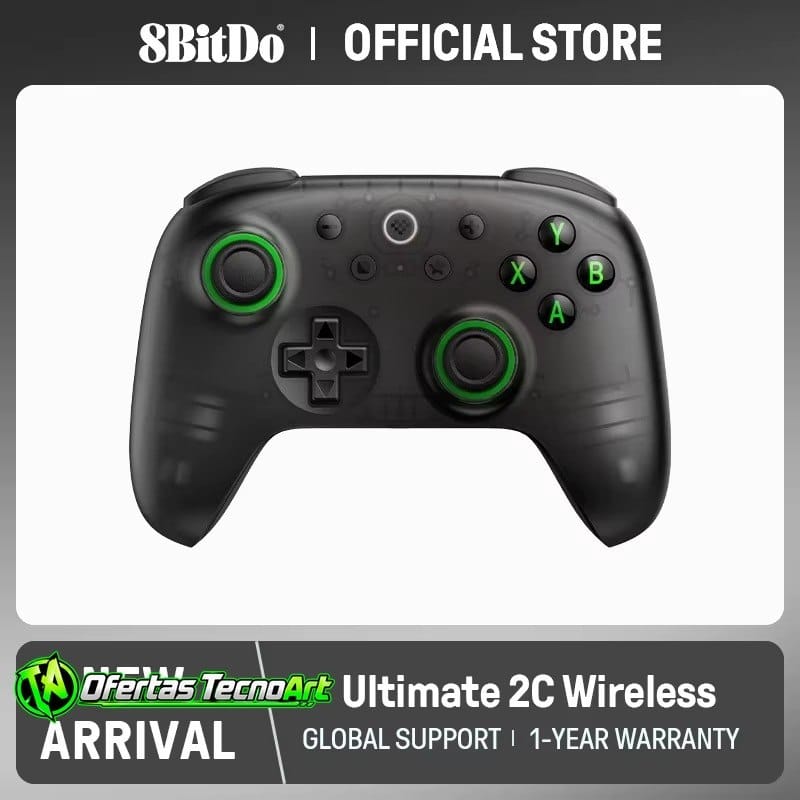 Controle 8BitDo Ultimate 2C, Analógicos Hall Effect, Sem Fio, PC, Windows 10, 11, Steam Deck, Raspberry Pi, Android