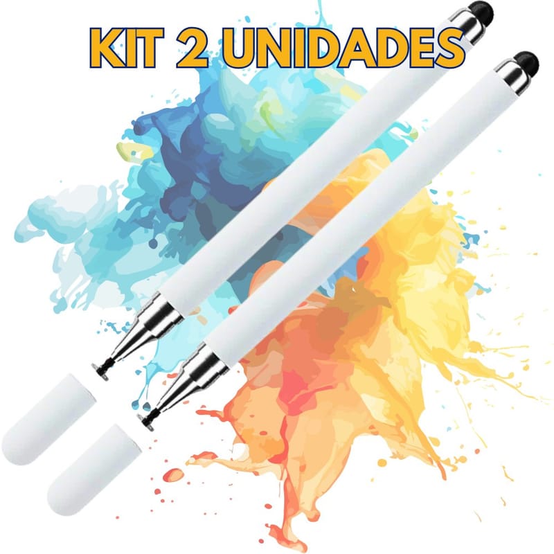 Kit 2 Caneta Stylus 2 em 1 para Celular e Tablet