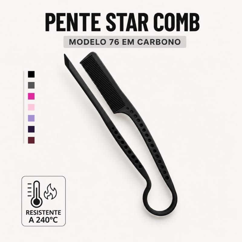 Pente Auxiliar de Prancha e Chapinha Star Comb Beauty Flash
