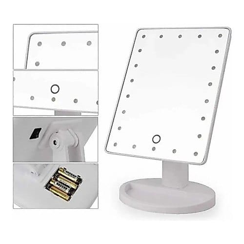 Espelho 16 Leds de Mesa Maquiagem Rotação Touch Screen
