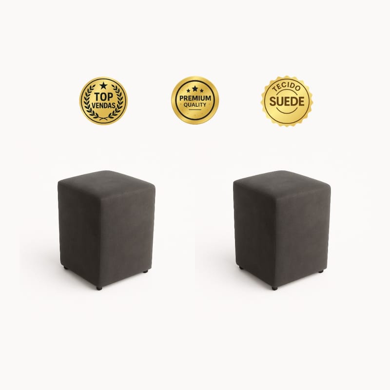 Kit Puff e Banqueta Decorativo 2 Unidades