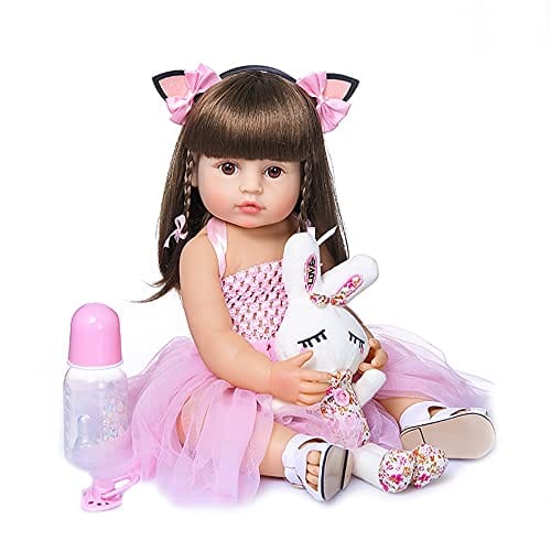 Bebê Reborn Boneca Menina 100% silicone pode dar banho criança presente Original Princesa 55CM