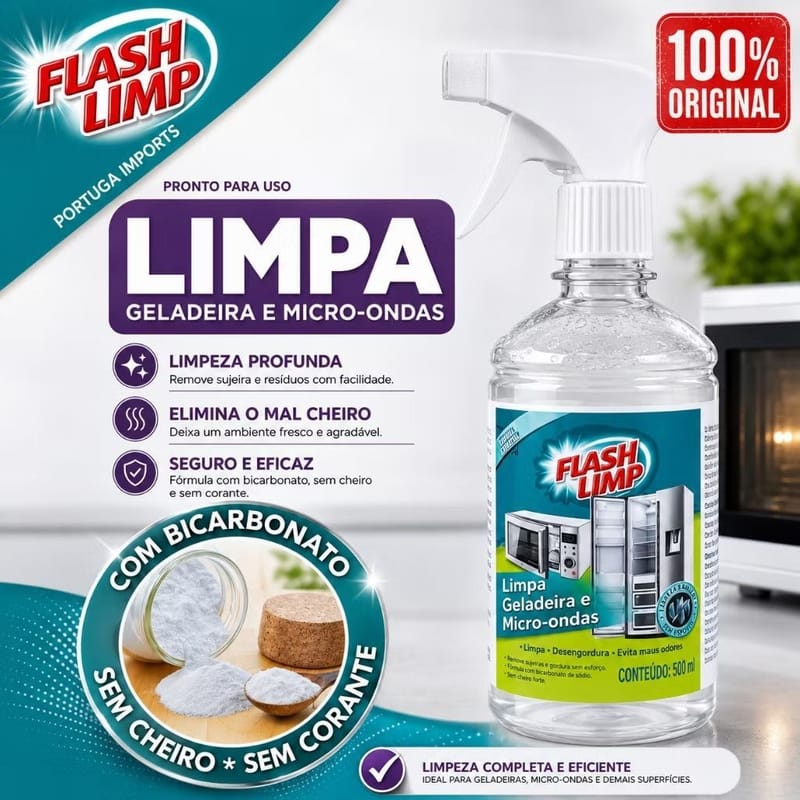 Limpa Geladeira e Microondas Flash Limp